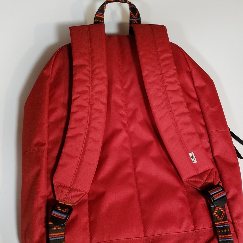Tom's brand Red Backpack w/ 5 compartments - Picture 2 of 3